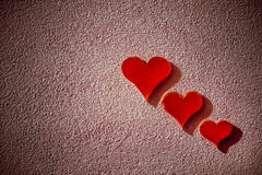 3 coeurs rouges photo stock 3 coeurs rouges photo stock