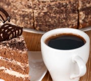 Coffee ,a Slice Of Cake On A Plate Stock Photography Coffee ,a Slice Of Cake On A Plate Stock Photography