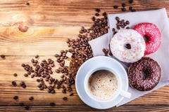 Coffee Beans Donut Stock Photo Coffee Beans Donut Stock Photo