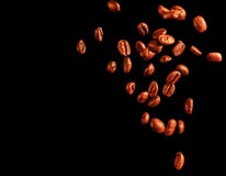 Coffee beans in flight royalty free stock photos Coffee beans in flight royalty free stock photos