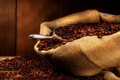 Coffee Beans In Burlap Sack Stock Image Coffee Beans In Burlap Sack Stock Image