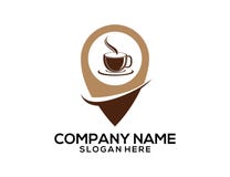 coffee cup cafe gps location pointer vector icon logo design vector illustration coffee cup cafe gps location pointer vector icon logo design vector illustration