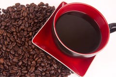 Coffee Cup Saucer Beans Horizontal Composition Stock Image Coffee Cup Saucer Beans Horizontal Composition Stock Image