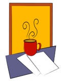 Coffee Cup on Table W/ Papers