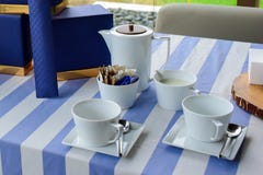 Coffee cups on the table, morning time royalty free stock photo Coffee cups on the table, morning time royalty free stock photo
