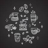 Coffee doodles stock illustration Coffee doodles stock illustration