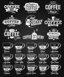 Coffee Label, Logo And Menu Chalk Drawing Stock Photos Coffee Label, Logo And Menu Chalk Drawing Stock Photos