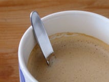 Coffee in mug with spoon. Food. stock image Coffee in mug with spoon. Food. stock image