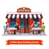 Coffee shop building facade with signboard vector illustration Coffee shop building facade with signboard vector illustration