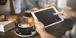 Coffee Shop Cafe Latte Cappuccino Technology Concept royalty free stock image Coffee Shop Cafe Latte Cappuccino Technology Concept royalty free stock image