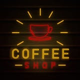 Coffee shopneon vektor illustrationer Coffee shopneon vektor illustrationer