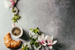 Coffee With Spring Flowers Royalty Free Stock Image Coffee With Spring Flowers Royalty Free Stock Image