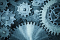 Cogs and gears blue metal background vector illustration Cogs and gears blue metal background vector illustration