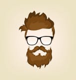 Coiffure en verre de barbe de moustache illustration stock Coiffure en verre de barbe de moustache illustration stock