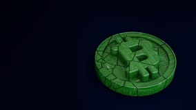 Coin bitcoin is broken in half. The fall and collapse of the cou stock illustration Coin bitcoin is broken in half. The fall and collapse of the cou stock illustration