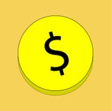 Coin with a dollar sign vector illustration Coin with a dollar sign vector illustration