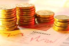 Coins On Graph Royalty Free Stock Photo Coins On Graph Royalty Free Stock Photo