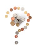 Coins questions mark royalty free stock photos Coins questions mark royalty free stock photos