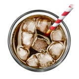 Cola com gelo e palha bebendo imagem de stock Cola com gelo e palha bebendo imagem de stock