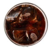 Cola With Ice Cubes In Glass Top View Isolated On White Background, Clipping Path Included Royalty Free Stock Photography Cola With Ice Cubes In Glass Top View Isolated On White Background, Clipping Path Included Royalty Free Stock Photography
