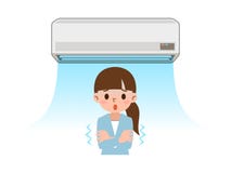 Cold want women to air conditioning of the wind vector illustration Cold want women to air conditioning of the wind vector illustration