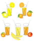 colecci?n Vidrios del limón natural del zumo de fruta, mandarín, plátano, manzana, caqui Ejemplo del vector, sistema ilustración del vector colecci?n Vidrios del limón natural del zumo de fruta, mandarín, plátano, manzana, caqui Ejemplo del vector, sistema ilustración del vector