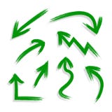 Colección de flechas dibujadas mano del verde del Grunge con las sombras, ejemplo aislado del vector ilustración del vector Colección de flechas dibujadas mano del verde del Grunge con las sombras, ejemplo aislado del vector ilustración del vector