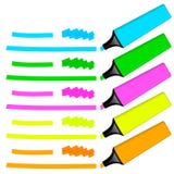 Colección de highlighters coloreados con las marcas libre illustration Colección de highlighters coloreados con las marcas libre illustration