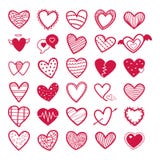 Colección de las tarjetas del día de San Valentín de ejemplo rojo de los iconos del corazón libre illustration Colección de las tarjetas del día de San Valentín de ejemplo rojo de los iconos del corazón libre illustration