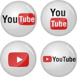 Colección del icono de YouTube stock de ilustración Colección del icono de YouTube stock de ilustración