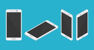 Colección determinada del smartphone isométrico de delantero y superior izquierda-derecha libre illustration Colección determinada del smartphone isométrico de delantero y superior izquierda-derecha libre illustration