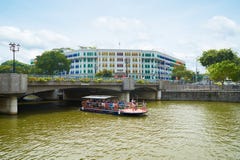 The Coleman Bridge on the Singapore River royalty free stock photo The Coleman Bridge on the Singapore River royalty free stock photo