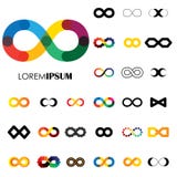 Coleção de símbolos da infinidade - vector ícones do logotipo ilustração do vetor Coleção de símbolos da infinidade - vector ícones do logotipo ilustração do vetor