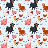 Coleção dos animais domésticos que cultiva o teste padrão sem emenda ilustração royalty free Coleção dos animais domésticos que cultiva o teste padrão sem emenda ilustração royalty free