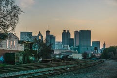 Colina de Atlanta Georgia Skyline Perspective From Castleberry fotografía de archivo Colina de Atlanta Georgia Skyline Perspective From Castleberry fotografía de archivo