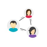 Collaborate or share links between community vector icon, concept of peer, link between social people, persons relation vector illustration Collaborate or share links between community vector icon, concept of peer, link between social people, persons relation vector illustration