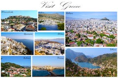 Collage de Grecia de la visita - fotografía aérea griega foto de archivo libre de regalías Collage de Grecia de la visita - fotografía aérea griega foto de archivo libre de regalías