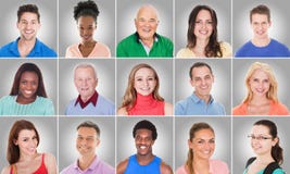Collage des personnes de sourire photographie stock Collage des personnes de sourire photographie stock