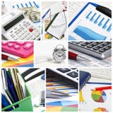 Collage. Documents In The Office Royalty Free Stock Photos