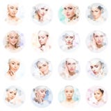 Collage of female portraits. Healthy faces of young women. Spa, face lifting, plastic surgery collage concept. royalty free stock photo Collage of female portraits. Healthy faces of young women. Spa, face lifting, plastic surgery collage concept. royalty free stock photo