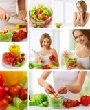 Collage. healthy food, fresh vegetables