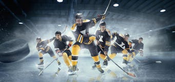 Collage about ice hockey players in action. stock photos Collage about ice hockey players in action. stock photos