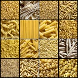 Collage italiano de las pastas Imagenes de archivo Collage italiano de las pastas Imagenes de archivo