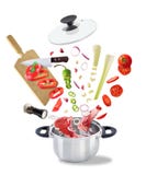 Collage mit Lebensmittelinhaltsstoffen für Suppe stockfotos Collage mit Lebensmittelinhaltsstoffen für Suppe stockfotos