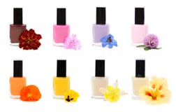 Collage Nail Polish With Flower Stock Photos