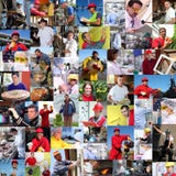 Collage Of Diverse People, Workers Stock Images Collage Of Diverse People, Workers Stock Images