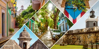 Collage van Oud San Juan, Puerto Rico stock afbeelding Collage van Oud San Juan, Puerto Rico stock afbeelding
