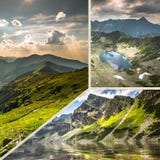 Collage of Zakopane mountains national park in Polonia Stock Images Collage of Zakopane mountains national park in Polonia Stock Images