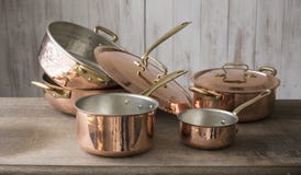 A Collection of Copper Cookware stock images A Collection of Copper Cookware stock images