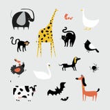 Collection of cute animals illustration Stock Image Collection of cute animals illustration Stock Image